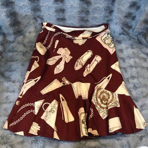 Anthropologie Odille Handbag/Shoe Belted Skirt